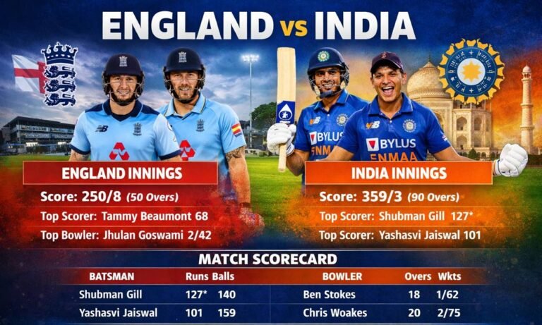 England Cricket Team vs India National Cricket Team Match Scorecard